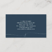 Elegant Plain Dusty Navy Blue Script Monogram Visitekaartje (Achterkant)