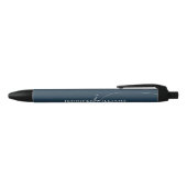 Elegant Plain Dusty Navy Blue Script Monogram Zwarte Inkt Pen (Bovenkant)