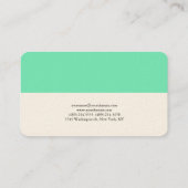 Elegant Plain Green Blue White Professional Visitekaartje (Achterkant)