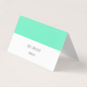 Elegant Plain Green Blue White Professional Visitekaartje (Voorkant)
