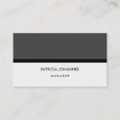 Elegant Plain Grey White Black Professional Visitekaartje (Voorkant)