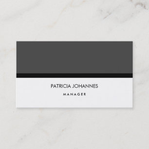 Elegant Plain Grey White Black Professional Visitekaartje