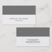 Elegant Plain Grey White Stripes Professional Visitekaartje (Voorkant / Achterkant)