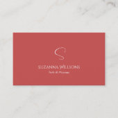 Elegant Plain Indian Red met monogram en Logo Visitekaartje (Voorkant)