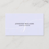 Elegant Plain Lavendel Script Monogram QR Code Visitekaartje (Voorkant)