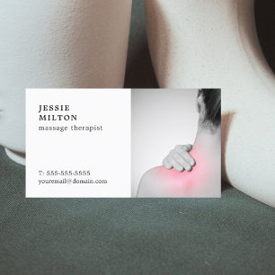 Elegant Plain Massage Therapist met foto Visitekaartje