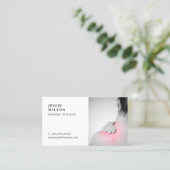 Elegant Plain Massage Therapist met foto Visitekaartje (Staand voorkant)