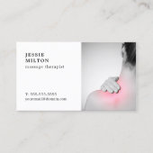 Elegant Plain Massage Therapist met foto Visitekaartje (Voorkant)