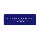 Elegant Plain Midnight Blue Etiket (Voorkant)