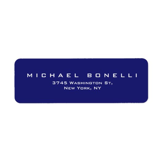Elegant Plain Midnight Blue Etiket (Voorkant)