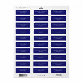 Elegant Plain Midnight Blue Etiket (Full Sheet)