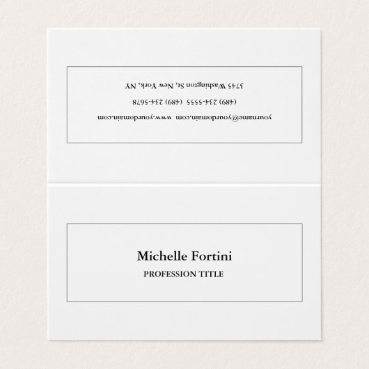 Elegant Plain Minimalist Modern Visitekaartje (Buitenkant ongevouwen)