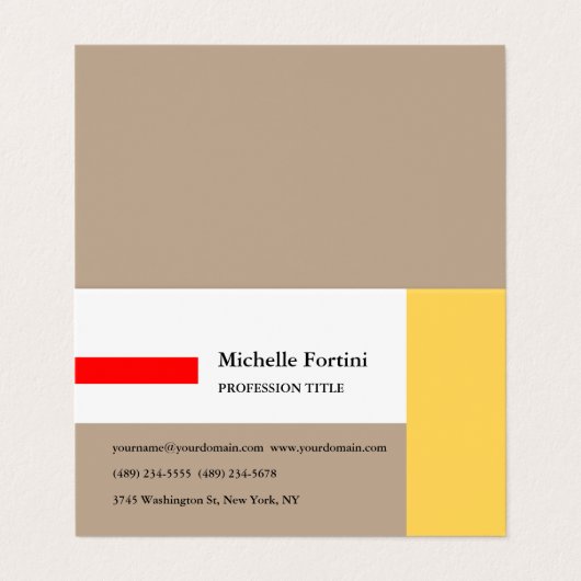 Elegant Plain Minimalist Visitekaartje (Buitenkant ongevouwen)