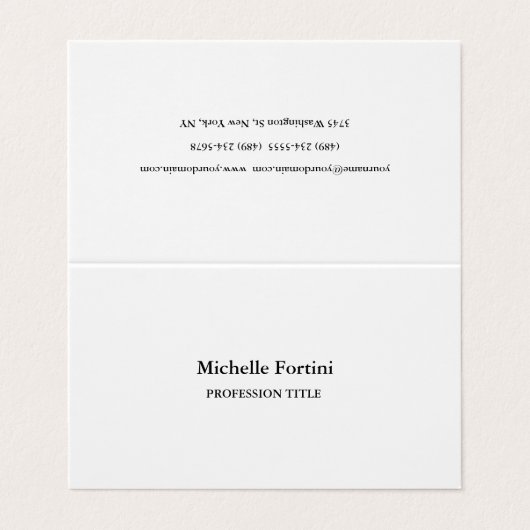Elegant Plain Minimalist Visitekaartje (Buitenkant ongevouwen)