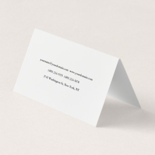 Elegant Plain Minimalist Visitekaartje (Achterkant)