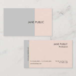Elegant Plain Modern Professional Grey and Beige Visitekaartje