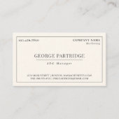 Elegant Plain Professional Visitekaartje (Voorkant)