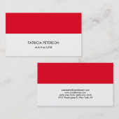 Elegant Plain Red White Stripes Professional Visitekaartje (Voorkant / Achterkant)