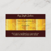 Elegant Plain Salon Hair Stylist Gold Afsprakenkaartje (Achterkant)