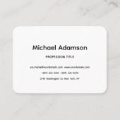 Elegant Plain Simple Black White Minimalist Visitekaartje (Voorkant)