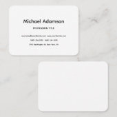 Elegant Plain Simple Black White Minimalist Visitekaartje (Voorkant / Achterkant)