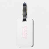 Elegant Plain Simple Grey Pink White Minimalist Bagagelabel (Achterkant verticaal)
