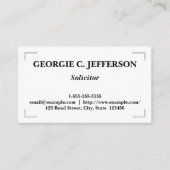 Elegant & Plain Solicitor Visitekaartje (Voorkant)