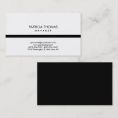 Elegant Plain Stijlvol White Black Professional Visitekaartje (Voorkant / Achterkant)