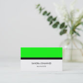 Elegant Plain Style Green White Black Professional Visitekaartje (Staand voorkant)
