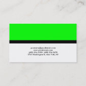 Elegant Plain Style Green White Black Professional Visitekaartje (Achterkant)