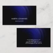 Elegant Plain Stylish Blue Black Visitekaartje (Voorkant / Achterkant)