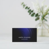 Elegant Plain Stylish Blue Black Visitekaartje (Staand voorkant)