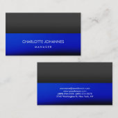 Elegant Plain Stylish Blue Grey Black Professional Visitekaartje (Voorkant / Achterkant)