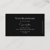 Elegant Plain White en Black met Logo stijlvol Visitekaartje (Achterkant)