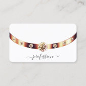 Elegant Plain White en Roos Gold Border Monogram Visitekaartje (Voorkant)