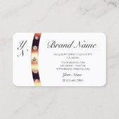 Elegant Plain White en Roos Gold Border Monogram Visitekaartje (Achterkant)