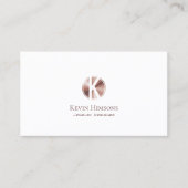 Elegant Plain White en Roos Gold met monogram Visitekaartje (Voorkant)
