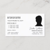 Elegant Plain White met Monogram Logo en Foto Visitekaartje (Achterkant)