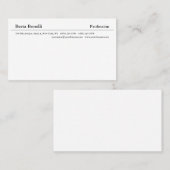 Elegant Plain White Minimalist Modern Visitekaartje (Voorkant / Achterkant)
