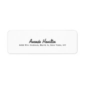 Elegant Plain White Professional-handschrift Etiket (Voorkant)