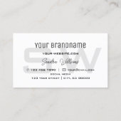 Elegant Plain White Simple & Moderne met monogram Visitekaartje (Achterkant)
