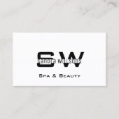 Elegant Plain White Simple & Moderne met monogram Visitekaartje (Voorkant)