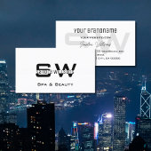 Elegant Plain White Simple & Moderne met monogram Visitekaartje
