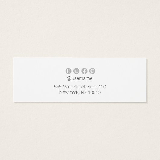 Elegant Plain White Stud Earring Display Mini Visitekaartjes (Achterkant)