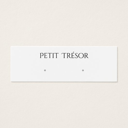 Elegant Plain White Stud Earring Display Mini Visitekaartjes (Voorkant)