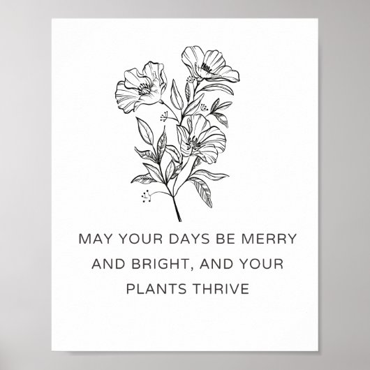 Elegant Plant Mom Christmas Gift - Plants Thrive Poster (Voorkant)