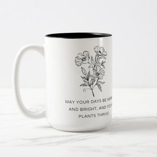 Elegant Plant Mom Christmas Gift - Plants Thrive Tweekleurige Koffiemok (Links)
