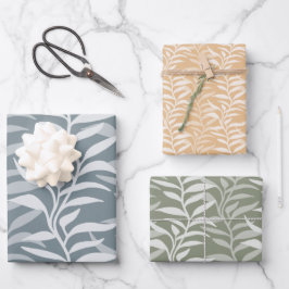 Elegant Plant Silhouettes in Flow Inpakpapier Vel