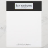 Elegant Plaque op Black Professional Briefhoofd Sjabloon (Voorkant)