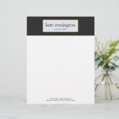 Elegant Plaque op Black Professional Briefhoofd Sjabloon (Staand voorkant)